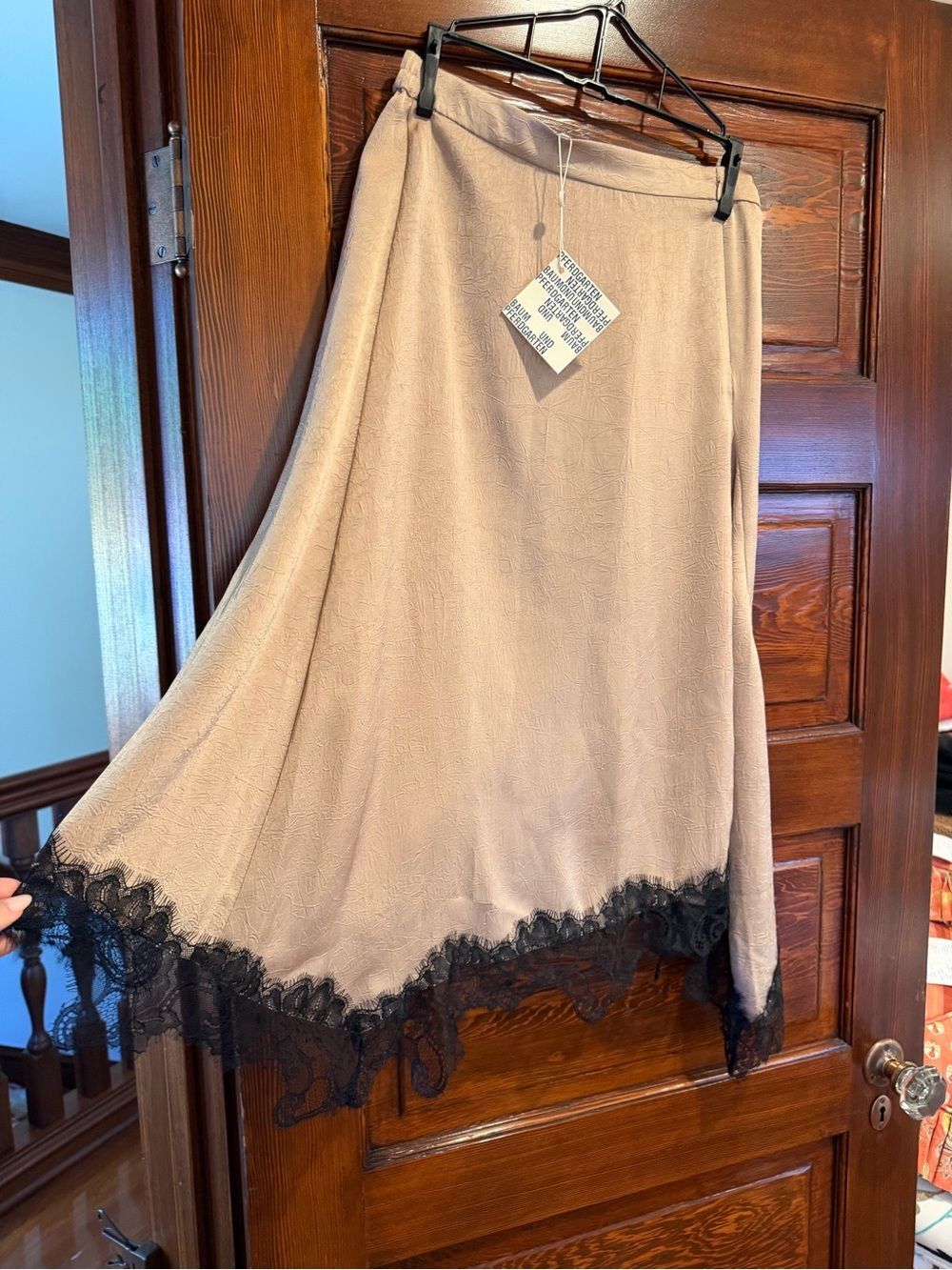 Baum und Pferdgarten Sophie Natural Lace Trim Midi Skirt NWT Size 36